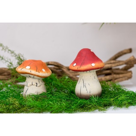 Champignon déco rouge 12x12xH17,5cm