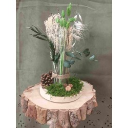 Fleurs séchées sur socle bois | Grossiste fleuristes | Qualité prix