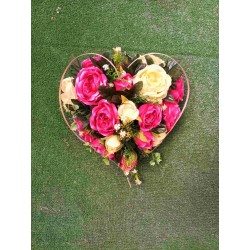 Coeur de fleurs artificielles | Grossiste fleuriste | Fait main France