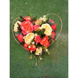 Coeur de fleurs artificielles | Grossiste fleuriste | Fait main France