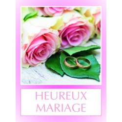 Etiquette autocollante "Heureux Mariage"