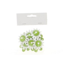 Sachet de 12 fleurs vertes en 3,5cm