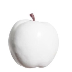 POMME ARTIFICIELLE BLANCHE  DIAM 13CM