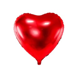 Ballon en forme de coeur couleur rouge brillant H45cm