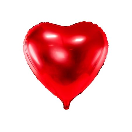 Ballon en forme de coeur couleur rouge brillant H45cm