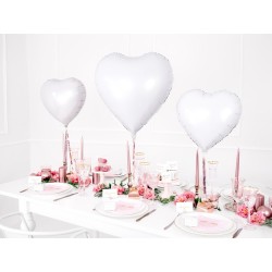 Ballon en forme de coeur couleur blanc brillant H45cm