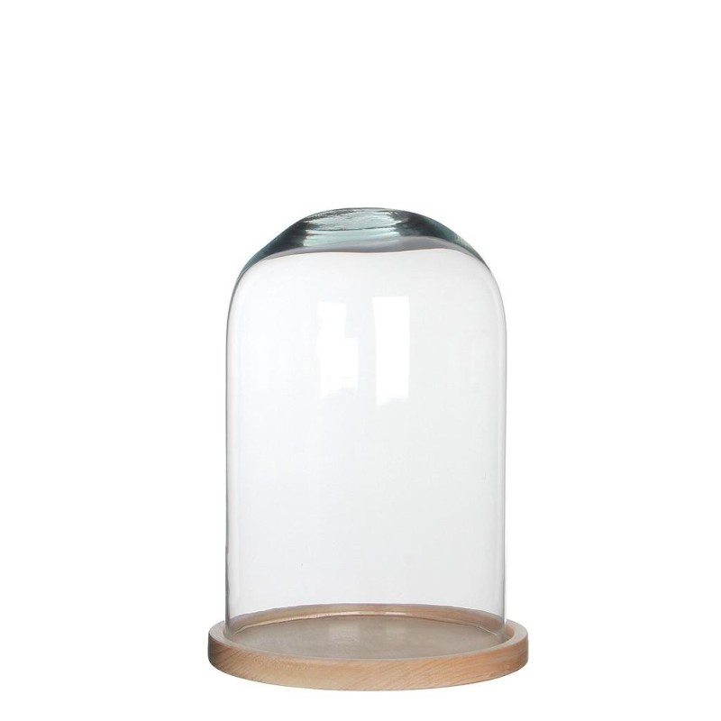 Cloche sur plateau bois ø10cm H13,7cm