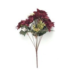 Piquet de Dahlia Artificiel Rouge Foncé