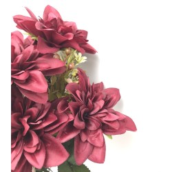 Piquet de Dahlia Artificiel Rouge Foncé