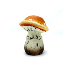 Champignon céramique orange 12x12xH15,5cm