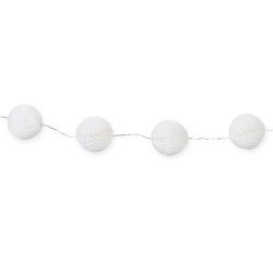 Guirlande boule papier lumineuse à led coloris blanc ø4 cmx2m