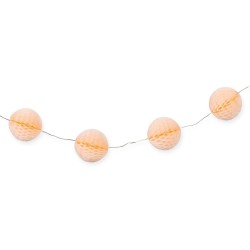 Guirlande boule de papier lumineuse à led coloris pêche ø4 cmx 2m