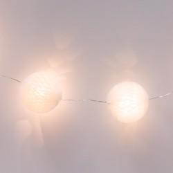 Guirlande boule papier lumineuse à led coloris blanc ø4 cmx2m