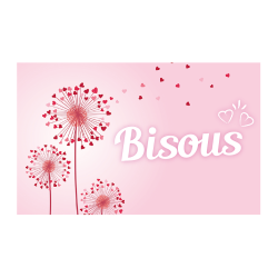 Carte message | Bisous | Grossiste fleuriste