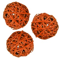 Boule en Osier "Brunch Ball" Orange ø4cm Lot de 20 pièces