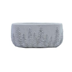 jardinière motif Sapin blanc ø20 H 9.8cm