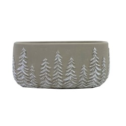 jardinière motif Sapin blanc ø20 H 9.8cm