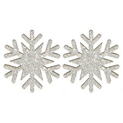 Flocon de Neige Argent 12 pièces 12mm