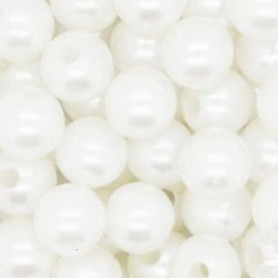 Perles Blanc 14mm x 72 Pièces