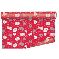 Rouleau Papier Saint-Valentin Rouge 0,79x40M