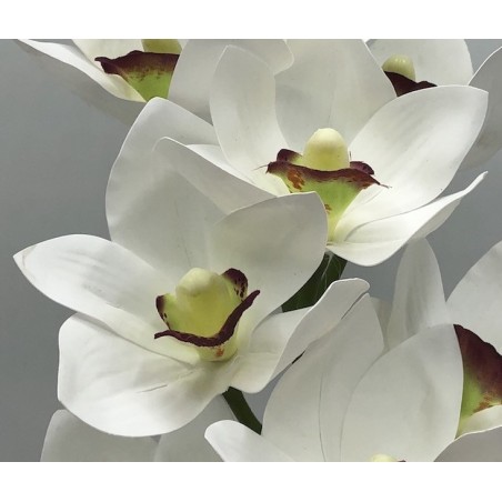 Orchidée Cymbidium Léanne Crème Artificielle H 70cm