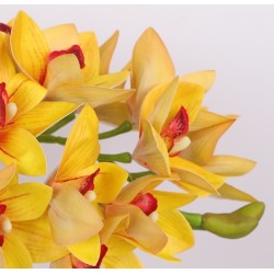 Orchidée Cymbidium Léanne Jaune Artificielle H 70cm