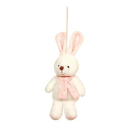 Lapin déco peluche à suspendre Rose